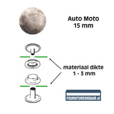 Drukknopen set | 15 mm | Auto Moto | antiek zilver | 10 stuks Drukknopen KIN - 15 - AUTO - MOTO - ANTIEK - ZILVER 8590265003004